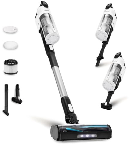 LEVOIT Cordless Vacuum Cleaner, Stick Vac with Tangle-Resistant Design, Up to 50 Minutes, Powerful Suction, Rechargeable, Lightweight, and Versatile for Carpet, Hard Floor, Pet Hair, LVAC-200