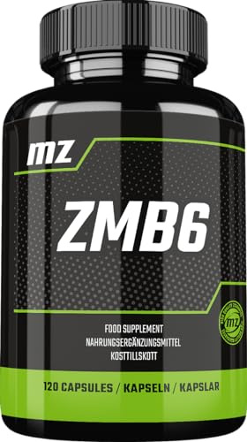 ZMB6 120 kapslar - Magnesiumcitrat 110 mg, zink 5 mg och vitamin B6-4 månaders leverans - Stödjer tillståndet för hud, hår och naglar - Kosttillskott - av MZ