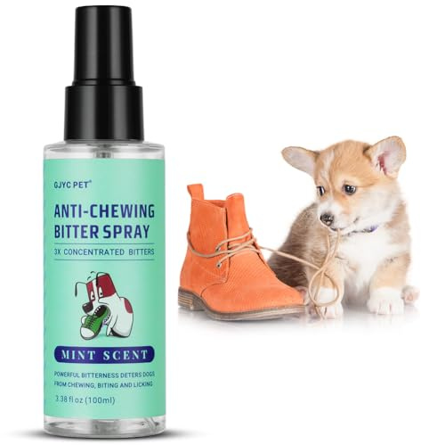 Adiwo Spray Anti-mordillage pour Chiens, 100ml Amertume Sprays Correcteurs pour Chiens, pour Décourager Le Léchage et Le Mâchonnement, pour Chiens et Chats, Intérieur et Extérieur