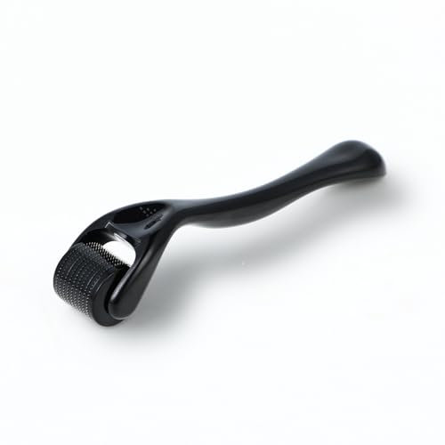 Salubohum Dermaroller, Micro-Ago Roller, Dermaroller Capelli da 0,5 mm con 540 Microneedles in Acciaio Inossidabile, Adatto per la Cura della Pelle, la Crescita dei Capelli e della Barba (Nero)