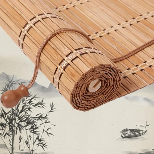 tow000ack Estores Enrollables de Bambú Natural,Interior y Exterior Persianas de Bambu,Protección Privacidad,Cortina Parasol para Puertas o Ventanas,Personalizada,Ancho x Alto (70cm x 180cm)