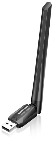 Vention 2-in-1 AC600 USB WiFi Bluetooth 5.0 Adapter-Dual Band 2.4GHz/5GHz,für PC,Laptop Desktop,6dBi Antenne WiFi Dongle,WiFi-Windows 11/10/8.1/8/7 Kompatibel,Bluetooth-Windows 11/10/8.1/7 Kompatibel