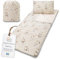 Schlafsack Kinder mit Kissen und Reißverschluss für Baby 3-7 Jahre - 140 x 75 cm Kinderschlafsack Indoor für Kindertagesstätte Kindergarten Deckenschlafsack Oeko-Tex Giraffen