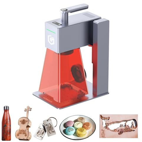 LONGER Máquina de grabado láser portátil Nano Pro, máquina de grabado y corte láser de alta velocidad de 5000 mm/s, precisión de grabado de 0,01 x 0,01 mm.