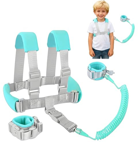 Tbintul Correa de Seguridad para Niños Antiperdida,Muñequera Anti Pérdida,Cinturón de Seguridad Anti Perdida para Niños para Chico Chica Caminar Compras(Verde 2.5m)