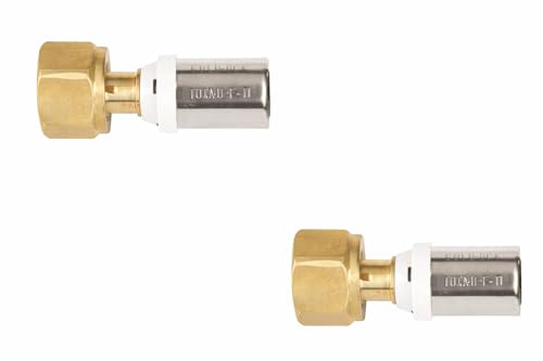 Set di 2 - Raccordo multistrato a crimpare, attacco femmina dado libero Ø20 x 2,0-3/4