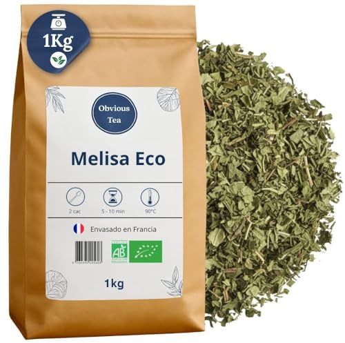 Melisa Ecológica en Hojas, Infusión Relajante y Digestiva, Sin Teína 1kg