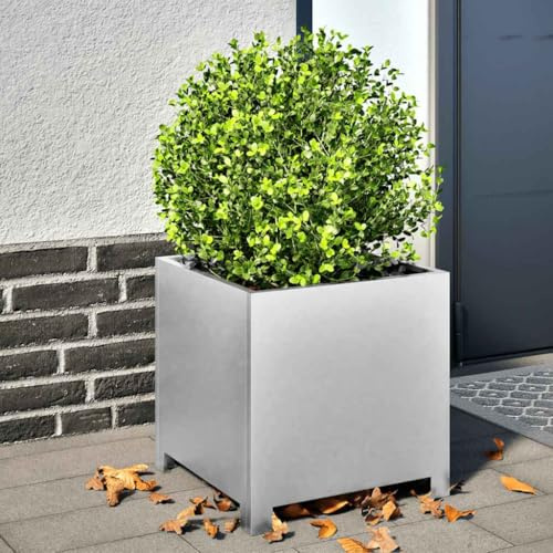 Yunovire trädgård planta kruka 40 x 40 x 40 cm zinc stål behållare med stativ för inomhus utomhus blomma ört suckulent kaktus orkidé bonsai odling