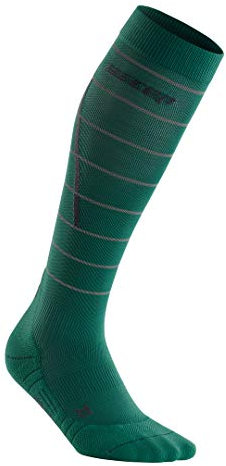 CEP – REFLECTIVE COMPRESSION SOCKS für Herren | Reflektierende Laufsocken in grün | Größe IV