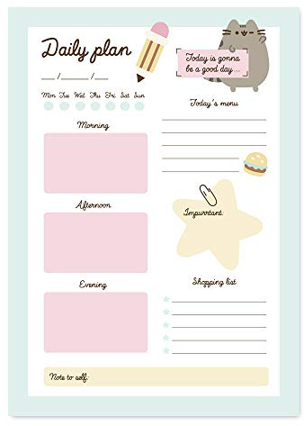 Grupo Erik - Bloc Notes A5 Pusheen, Planning Journalier | Daily Planner, To Do List, Papeterie de Bureau, Planificateur, Blocs Mémo, Fournitures Scolaires