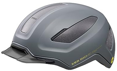 KED Youth Adult Reach DT-1 Fahrradhelm, Grey Golden Yellow Matt, L (58-62 cm)