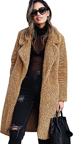 Giacca Pile Donna Teddy Cappotto Lungo Donna Giacca Termica Felpata Sherpa Donna Fleece Jacket Invernale Giubbotto Pile Peloso Felpato Giacche Pile Felpate Teddy Donna Giacca Orsetto Pelosa Donna
