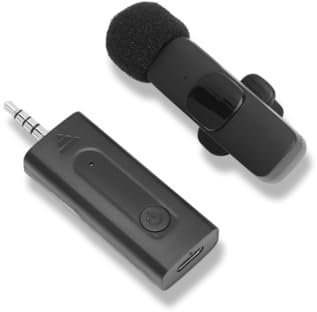 Micrófono de Solapa de Solapa Inalámbrico, Emparejamiento Automático, Reducción de Ruido Inteligente, Plug and Play, Recargable de 3,5 mm con Pinza para Webcasting, Grabación de Entrevistas