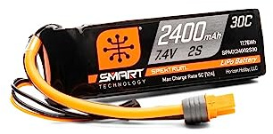 Spektrum Smart 2400mAh 2S 7.4V Smart G1 30C LiPo IC3 Connector SPMX24002S30 Battery