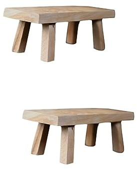 Garneck 2 Pz Decorazione Della Panca Base Espositiva Per Statue Decorazione Sgabello in Legno Cristallo Portavaso Sgabello Per Bambini Di Legno Cinese Bambino Tuia Corridoio Antiscivolo
