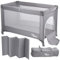 ProMedix PR-803 Faltbares Babyreisebett Reisebett mit Tasche und seitlichem Eingang, Geeignet für Babys und Kleinkinder, 2X Räder, 125x65x74cm (Grau)
