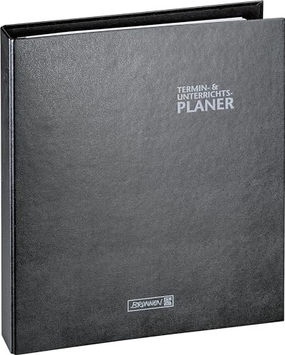 BRUNNEN Ringbuch-Kalender mit Einlage (2024/2025), 2 Seiten = 1 Woche, A4+, 224 Seiten, Baladek-Einband, schwarz