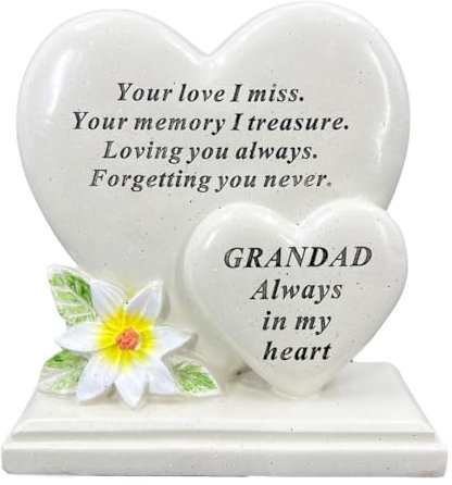 Angraves Special Grandad Graveside Memorial Double Heart Grave Plaque Ornament Decoration