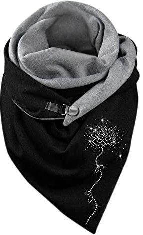 AMDOLE Châle pour enfant imprimé note de cheval rose étoile chaud bouton turban écharpe cisaillement écharpe, E, Taille unique