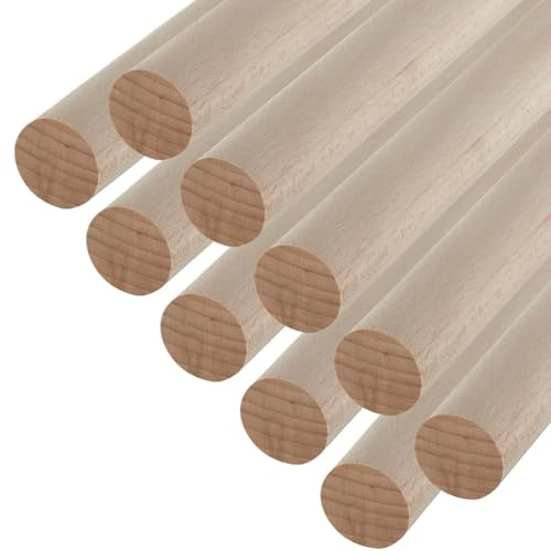 10 pezzi SOTECH bastoni rotondi di faggio lisci Ø30 x 1000 mm bastoni rotondi di legno per l'artigianato o come appendiabiti