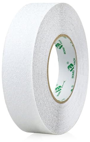 BOMEI PACK Strisce Antiscivolo per Scale,2.5cm × 20m Nastro Adesivo Antiscivolo per Esterni Interni,Nastro Antiscivolo Autoadesivo,Nastro Antiscivolo per Gradini,Strisce Antiscivolo (Trasparente)