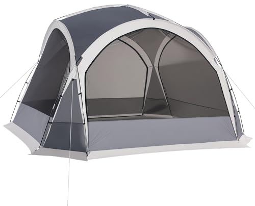 Outsunny Carpa Portátil para 6-8 Personas 350x350x230 cm Gris y Blanco