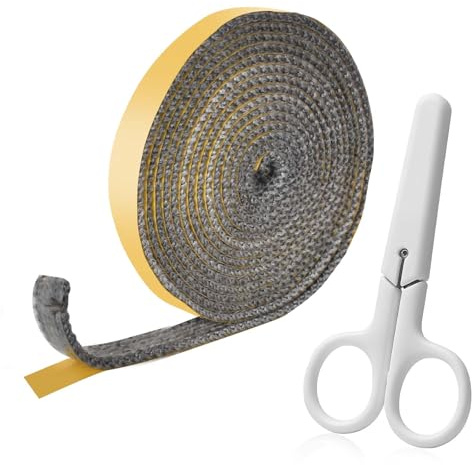 Guarnizione Stufa a Legna, Corda Ermetico Autoadesivo, Triscia Sigillante Resistente al Calore, Guarnizione Forno, Autoadesiva, per Caminetto e Affumicatore Caminetti e Stufe (3mm×15mm×3m)