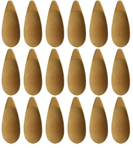 PAMINGONO 20 Espátulas de Bambú Aplicadoras para Cremas Faciales, Cuchara Multiusos para Mascarillas, Material Natural y Delicado para Rutina de Belleza en Spa