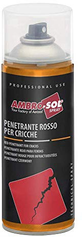 Ambro-Sol W501 Penetrante per Cricche, Permette con Facilità e Precisione di Individuare Eventuali Difetti di Saldatura o di Stampaggio, Bomboletta Spray in Banda Stagnata Riciclabile 400 ml, Rosso