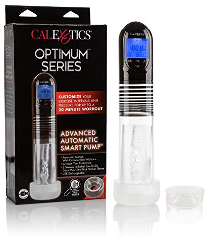CalExotics Optimum Series Advanced Automatic Smart Penis Pump, Rechargeable and Customizable Mode with LCD Screen, Adult Sex Toy SE-1035-60-3