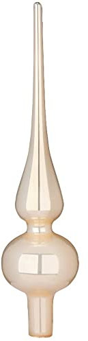 Inge-glas Christbaumspitze 26cm | Weihnachtsbaumspitze aus Glas | Hochwertige Spitze für den Weihnachtsbaum Weihnachten (Champagner Opal)