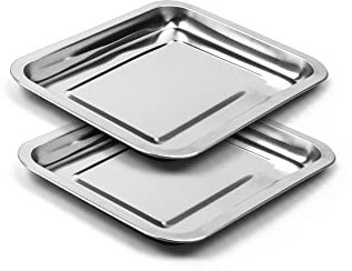 naturlik Auffangschalen (2 Stk.) - für naturlik Schneidebrett - Ersatz-Auffangschalen Edelstahl