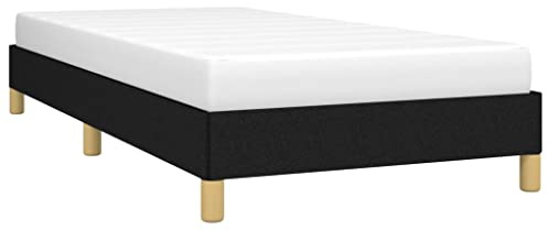 vidaXL Cadre de Lit Rembourré à Lattes Simple Adulte - Meuble de Chambre à Coucher Intérieur Noir 90x190 cm Tissu