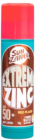 Sun Zapper Zinc Stick - Red Colour Sunblock Stick SPF 50+ Zinc Oxide Face Mineral Sun Cream Made in Australia