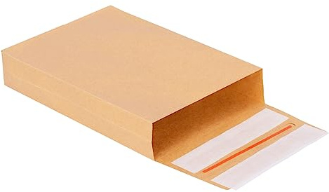 verpacking Bolsas plegables de 229 x 162 x 40 mm con base de bloque, doble cierre adhesivo y hilo rasgado (50 unidades)