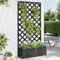 Homgoday Fioriera con Traliccio Nera in Legno Massello di Abete, Fioriera Grigliato per Giardino, Fioriera da Esterno,Fioriera Balcone l1