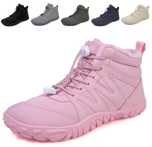 Fadezar Barefoot Boots Men Women Waterproof Snow Walking Boot Warm Fur Lining Barefoot Shoes Anti-slip Hiking Shoes