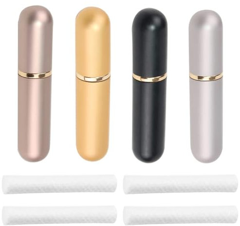 GXGM 4 Piezas Inhalador Nasal, Inhaladores Nasales,Buena Higroscopicidad Rellenables Para Aromaterapia Tubos De Aceite Esencial Varillas Vacías Aromáticas Con 4 Mechas De Algodón (42Colores)