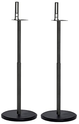 Soporte de altavoz de metal resistente para sistema de sonido envolvente con altura ajustable y soportes de monitor de estudio para configuración de audio de cine en casa