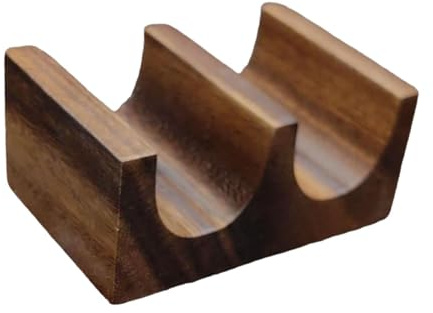 MotiveTech Porta Taco in Legno per Piatti da Portata E Porta Sushi, Doppio