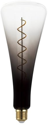 EGLO XXL E27 dimbar lampa, spiralformad LED-retro glödlampa i stor storlek | extra stor vintage dekorationslampa i grått och svart, 4 watt, 120 lumen, varmvit, 1800 K, L 28 cm