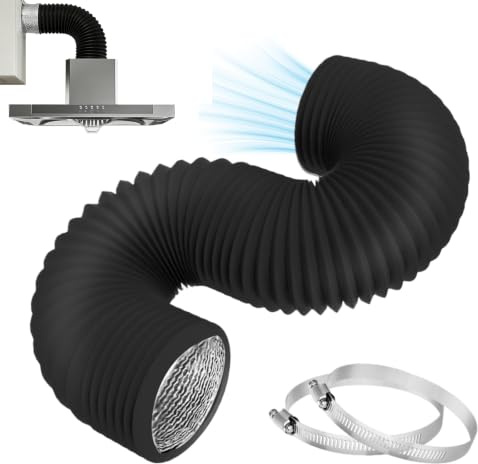 Manguera de salida de aire, diámetro de 100 mm/Ø 150 mm, PVC, flexible, con 2 abrazaderas de manguera, manguera de ventilación para aire acondicionado móvil, secadora, ventilador de extracción