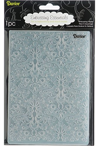 Darice 1217-63 Damask Embossing Folder, 5 by 7-Inch, 5 X 7, Clear