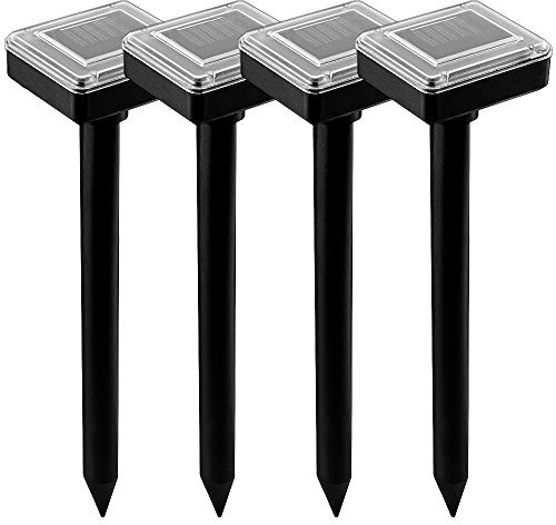Monzana 4X Répulsif à Taupes Rats Solaire à ultrasons répulsifs de Jardin Chasse-Taupes avec Son et Vibrations