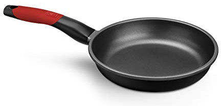 BRA Premiere Sartén 22 cm, Aluminio Fundido, Tricapa con Revestimiento Antiadherente reforzado sin PFOA, apta para todo tipo de Cocinas incluida Inducción, color Rojo