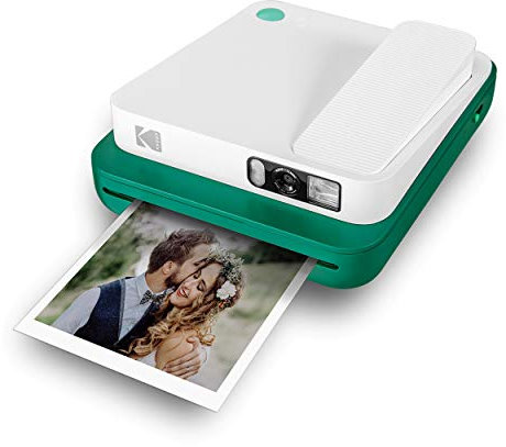 KODAK Smile Classic Digital Instant Camera with Bluetooth (Green) 16MP Pictures, 35 Prints per Charge – Includes Starter Pack 3.5 x 4.25 ZINK Photo Paper, Sticker Frames Edition
