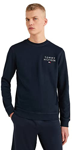 Tommy Hilfiger Men's Sweatshirt without Hood, Blue (Desert Sky), S