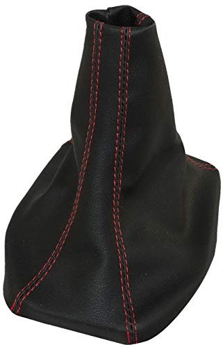 AERZETIX: Schaltsack schaltmanschette kunstleder schwarz mit roten nähten