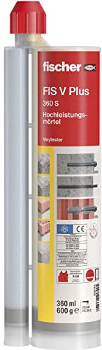 fischer - Résine vinylester FIS V Plus / 1 cartouche 360ml + 2 becs mélangeurs FIS MR Plus
