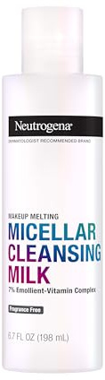Neutrogena Makeup Melting Nourishing Micellar Milk with 7% Emollient-Vitamin Complex, Soothing Fragrance-Free Eye, Lip & Face Makeup Remover for Sensitive & Dry Skin, Oil-Free, 6.7 fl. oz